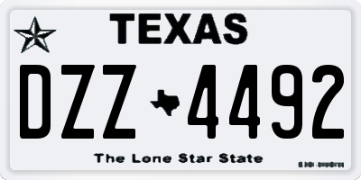 TX license plate DZZ4492