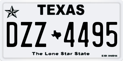 TX license plate DZZ4495