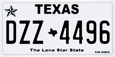 TX license plate DZZ4496