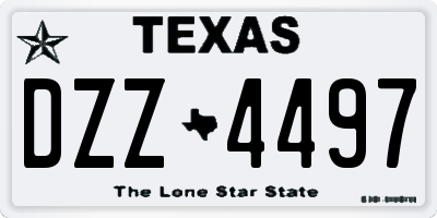 TX license plate DZZ4497