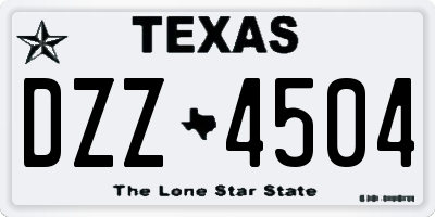 TX license plate DZZ4504