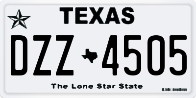 TX license plate DZZ4505