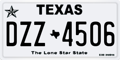 TX license plate DZZ4506