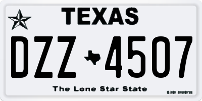 TX license plate DZZ4507