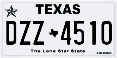 TX license plate DZZ4510