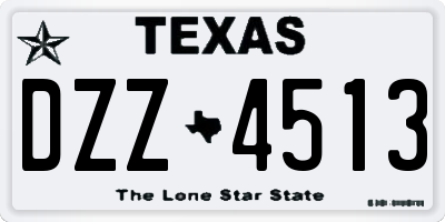 TX license plate DZZ4513