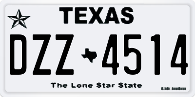 TX license plate DZZ4514