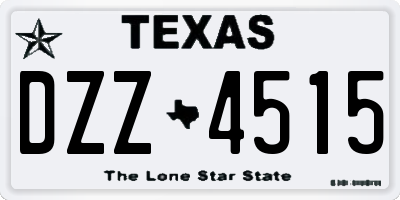 TX license plate DZZ4515