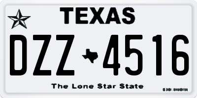 TX license plate DZZ4516