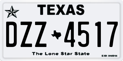 TX license plate DZZ4517