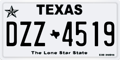 TX license plate DZZ4519