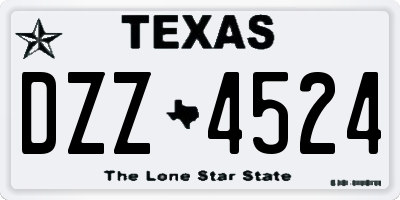 TX license plate DZZ4524