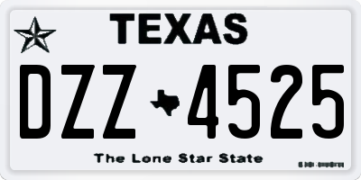 TX license plate DZZ4525