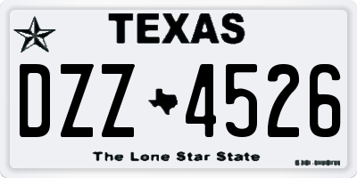 TX license plate DZZ4526