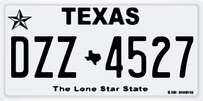 TX license plate DZZ4527