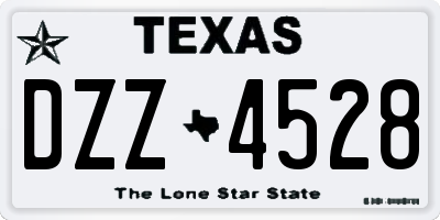 TX license plate DZZ4528