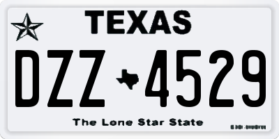 TX license plate DZZ4529