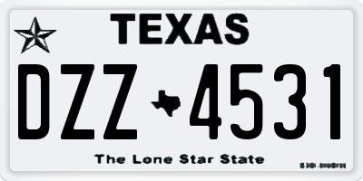 TX license plate DZZ4531