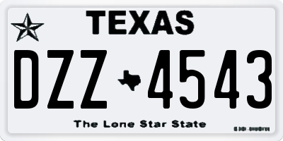 TX license plate DZZ4543