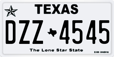 TX license plate DZZ4545