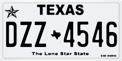 TX license plate DZZ4546