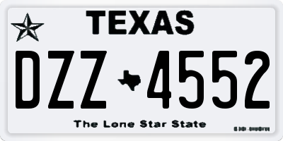 TX license plate DZZ4552