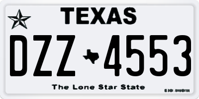 TX license plate DZZ4553