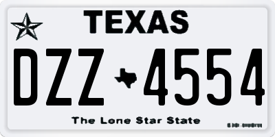 TX license plate DZZ4554