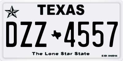 TX license plate DZZ4557