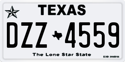 TX license plate DZZ4559