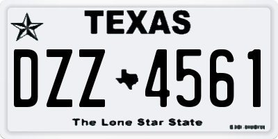 TX license plate DZZ4561