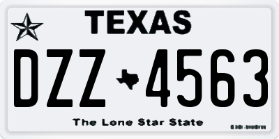 TX license plate DZZ4563