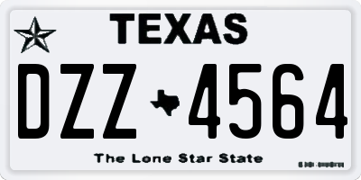 TX license plate DZZ4564