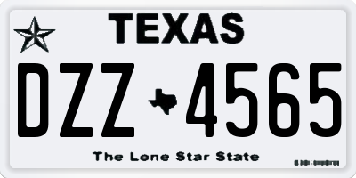 TX license plate DZZ4565