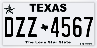 TX license plate DZZ4567