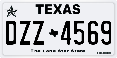 TX license plate DZZ4569