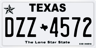 TX license plate DZZ4572