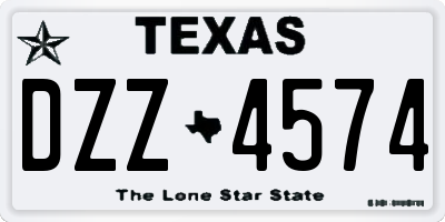 TX license plate DZZ4574