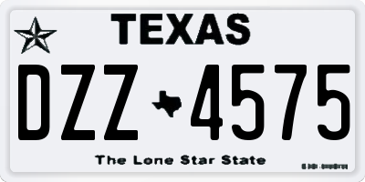 TX license plate DZZ4575