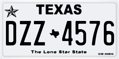 TX license plate DZZ4576