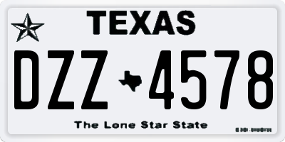 TX license plate DZZ4578