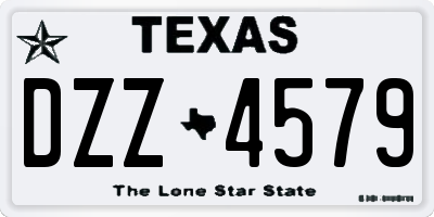 TX license plate DZZ4579