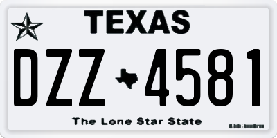 TX license plate DZZ4581