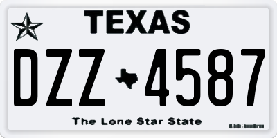 TX license plate DZZ4587