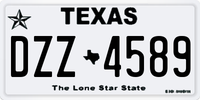 TX license plate DZZ4589