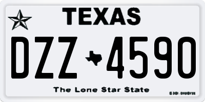 TX license plate DZZ4590