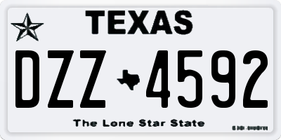 TX license plate DZZ4592