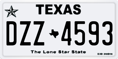 TX license plate DZZ4593