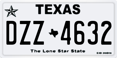 TX license plate DZZ4632