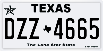 TX license plate DZZ4665